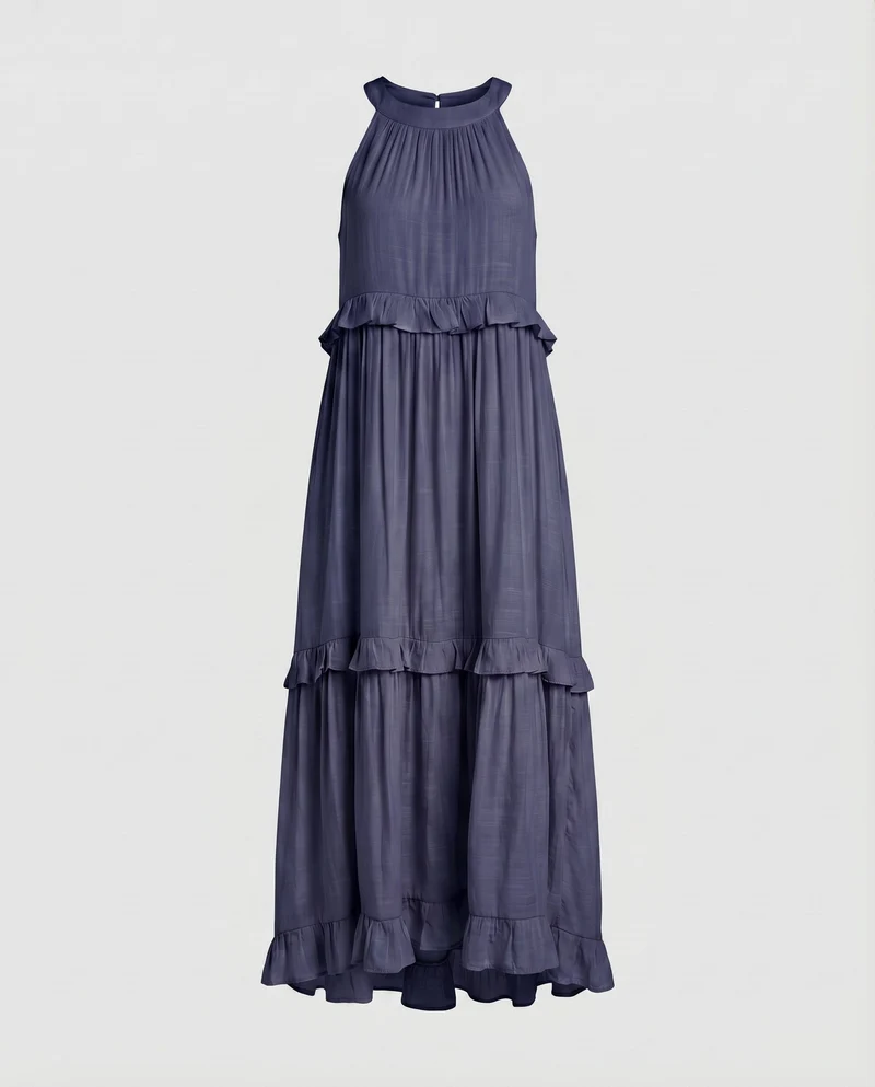 Damen Bequeme Mehrstufiger Rock Musselin Musselin-Lagenkleid