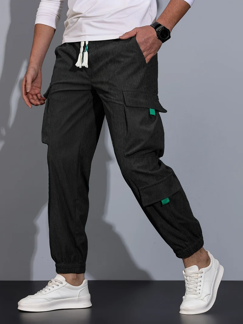 Schwarze Cargo-Hose für Herren