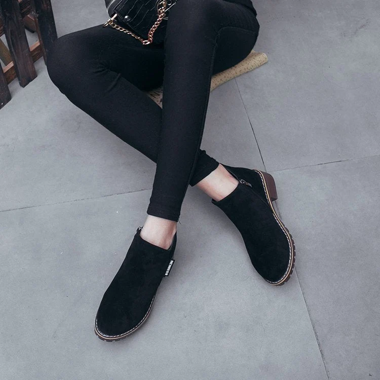 Damen Ankle-Boots aus softem Wildleder mit stabilem Blockabsatz