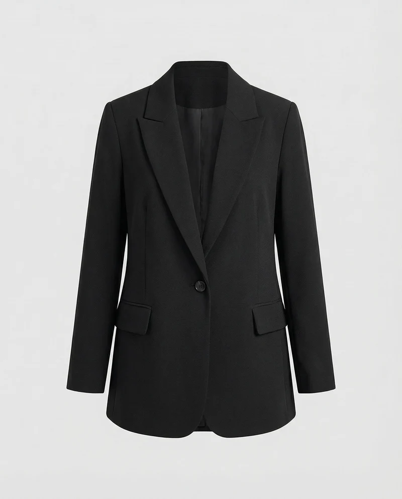 Damen klassischer Longblazer mit kastigem Schnitt