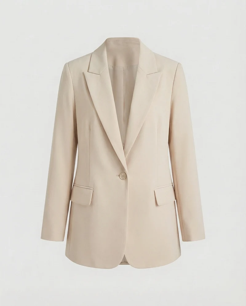 Damen klassischer Longblazer mit kastigem Schnitt