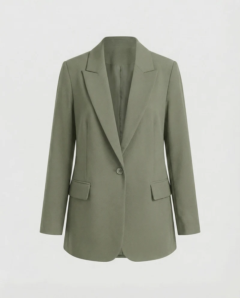 Damen klassischer Longblazer mit kastigem Schnitt