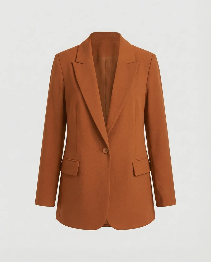 Damen klassischer Longblazer mit kastigem Schnitt
