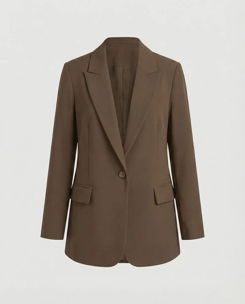 Damen klassischer Longblazer mit kastigem Schnitt