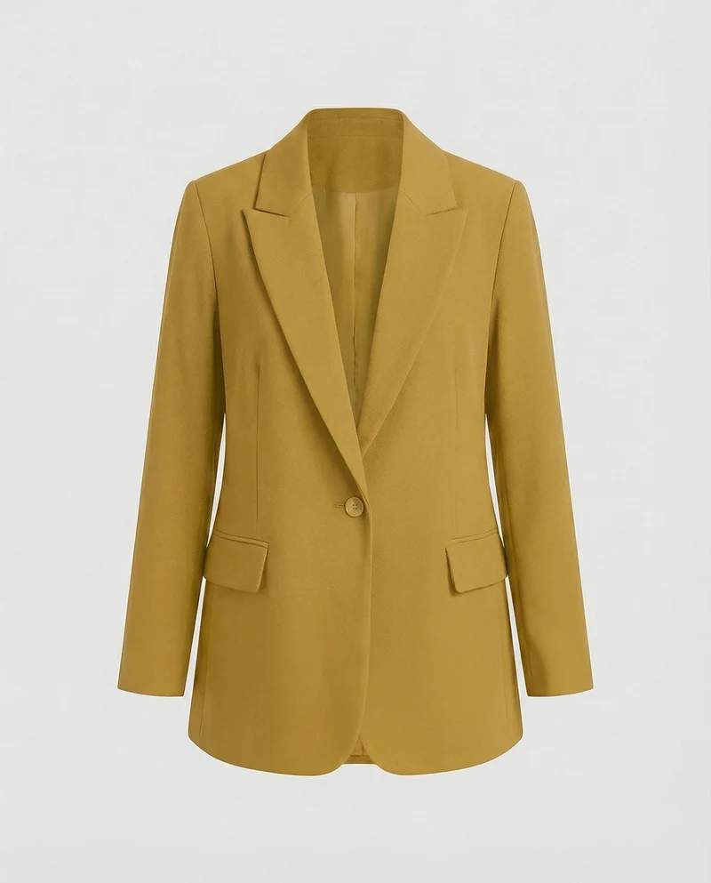 Damen klassischer Longblazer mit kastigem Schnitt