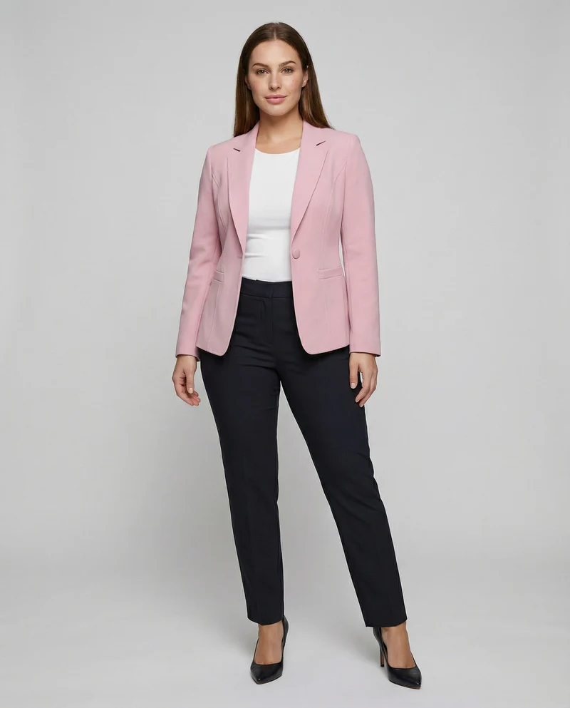 Damen nan taillierter Business-Blazer mit Reverskragen und Schulterpolstern Nord Taschen
