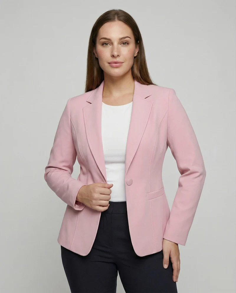Damen nan taillierter Business-Blazer mit Reverskragen und Schulterpolstern Nord Taschen