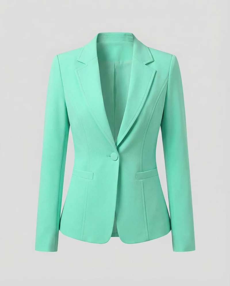 Damen nan taillierter Business-Blazer mit Reverskragen und Schulterpolstern Nord Taschen