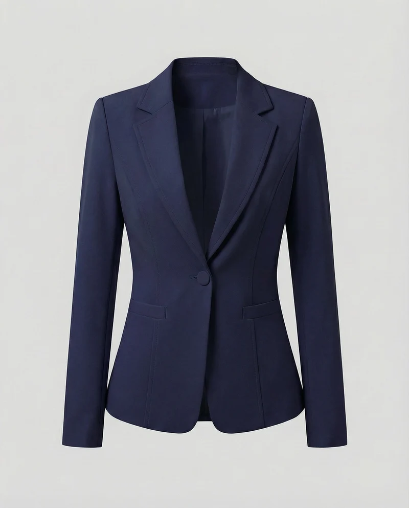 Damen nan taillierter Business-Blazer mit Reverskragen und Schulterpolstern Nord Taschen