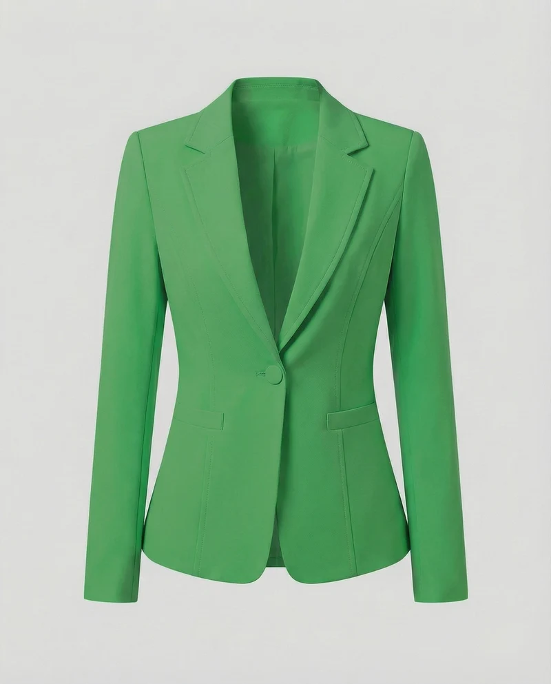 Damen nan taillierter Business-Blazer mit Reverskragen und Schulterpolstern Nord Taschen