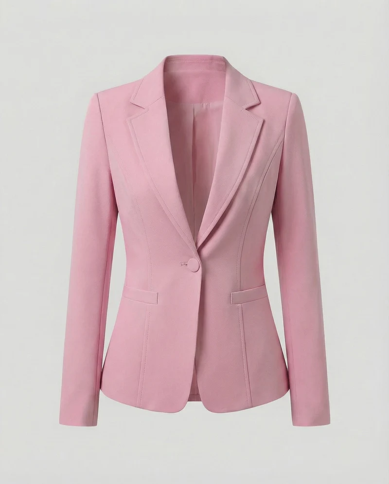 Damen nan taillierter Business-Blazer mit Reverskragen und Schulterpolstern Nord Taschen