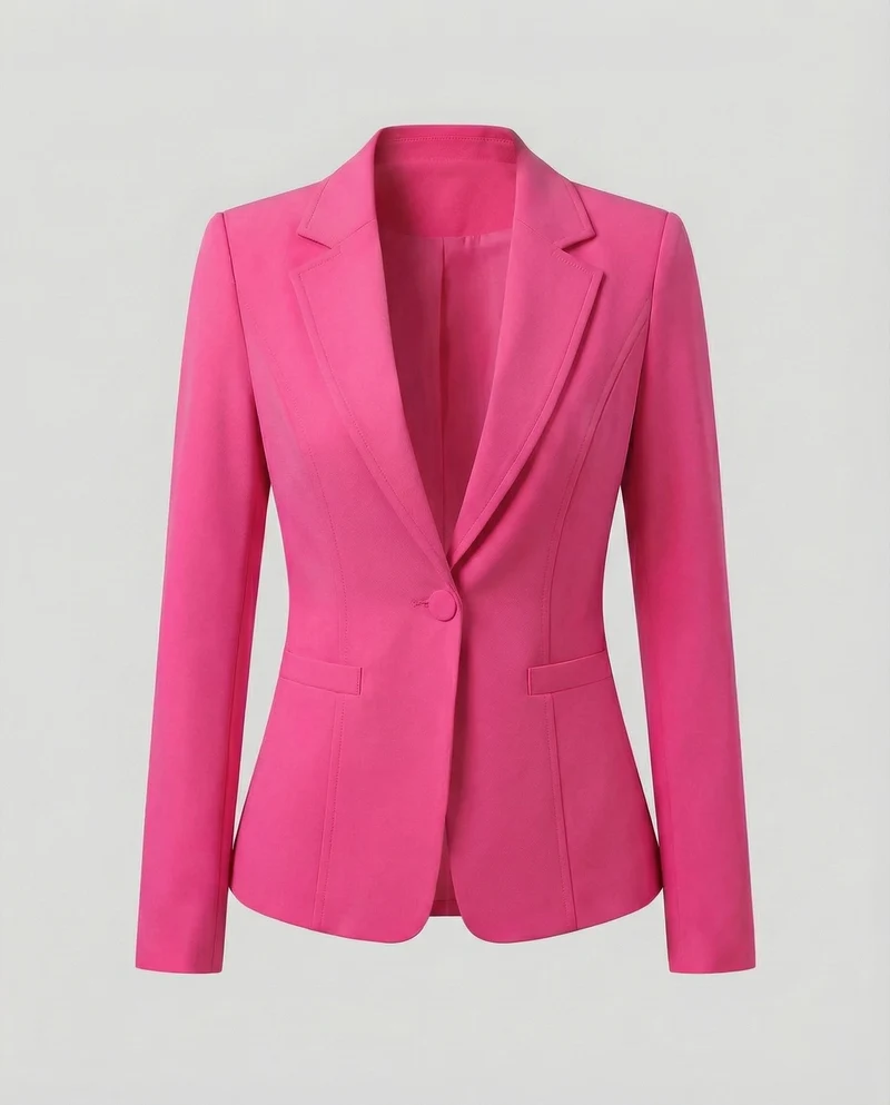 Damen nan taillierter Business-Blazer mit Reverskragen und Schulterpolstern Nord Taschen