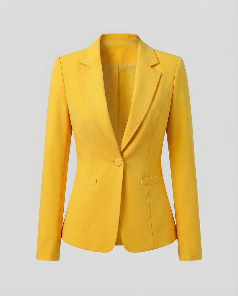 Damen nan taillierter Business-Blazer mit Reverskragen und Schulterpolstern Nord Taschen