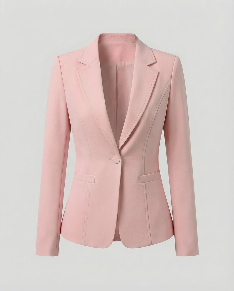 Damen nan taillierter Business-Blazer mit Reverskragen und Schulterpolstern Nord Taschen