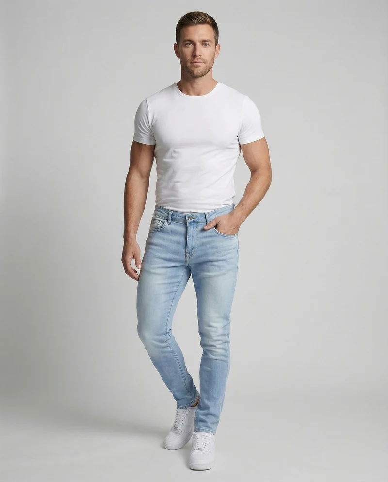 Herren Stretch-Jeans Schlank Konisch Fünf-Taschen