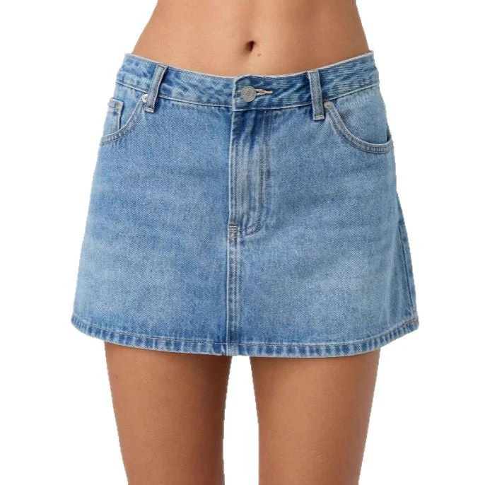 Damen Denim-Minirock mit modischen Taschen und klassischem Schnitt