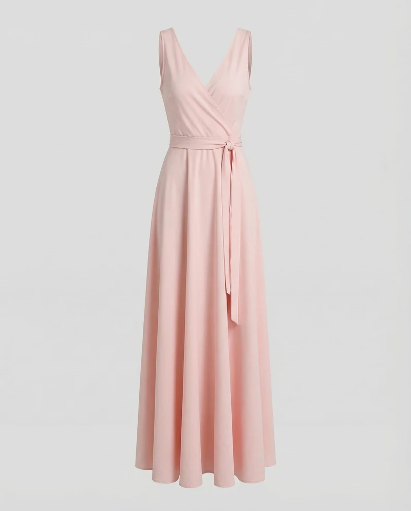 Damen Gala-Maxikleid mit Wickelfront