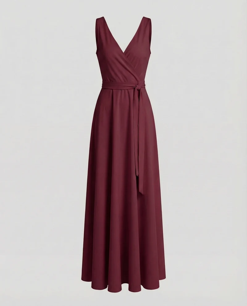 Damen Gala-Maxikleid mit Wickelfront