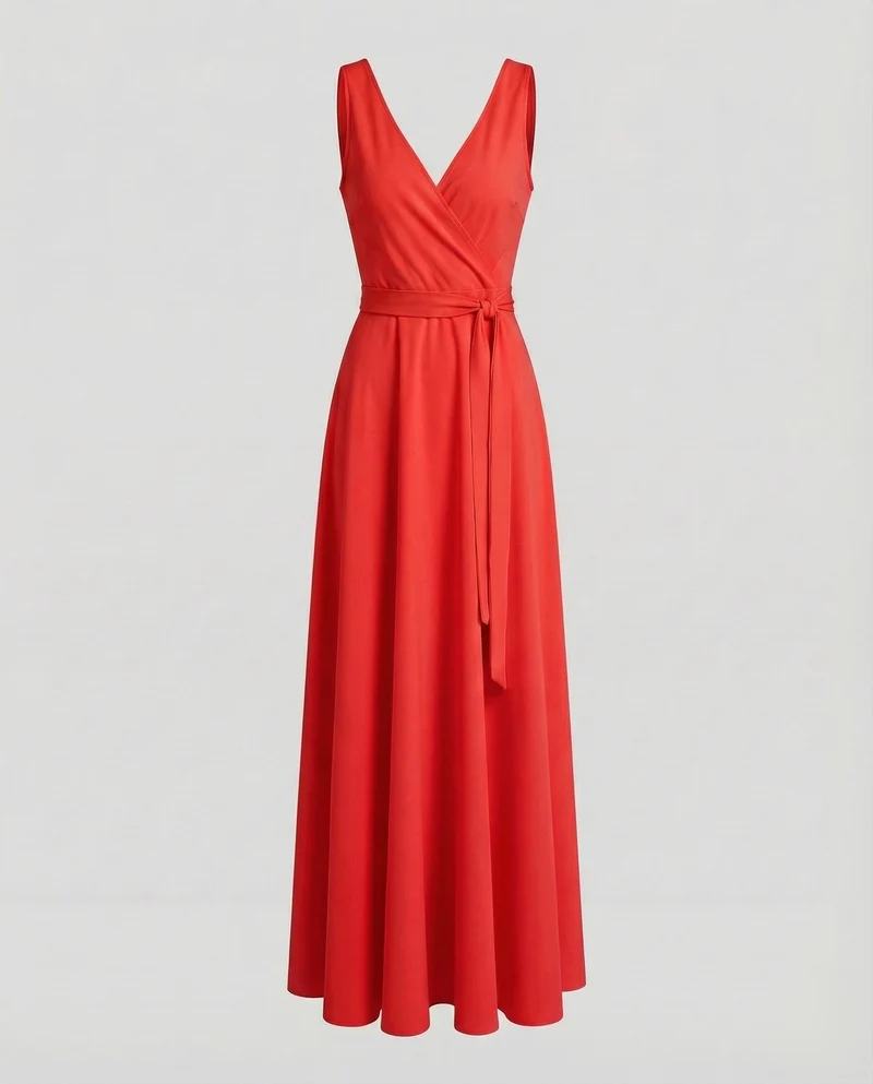Damen Gala-Maxikleid mit Wickelfront