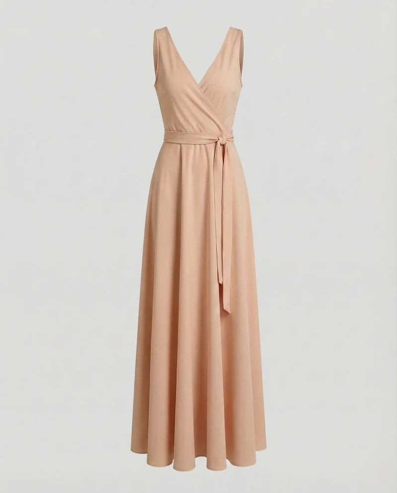 Damen Gala-Maxikleid mit Wickelfront
