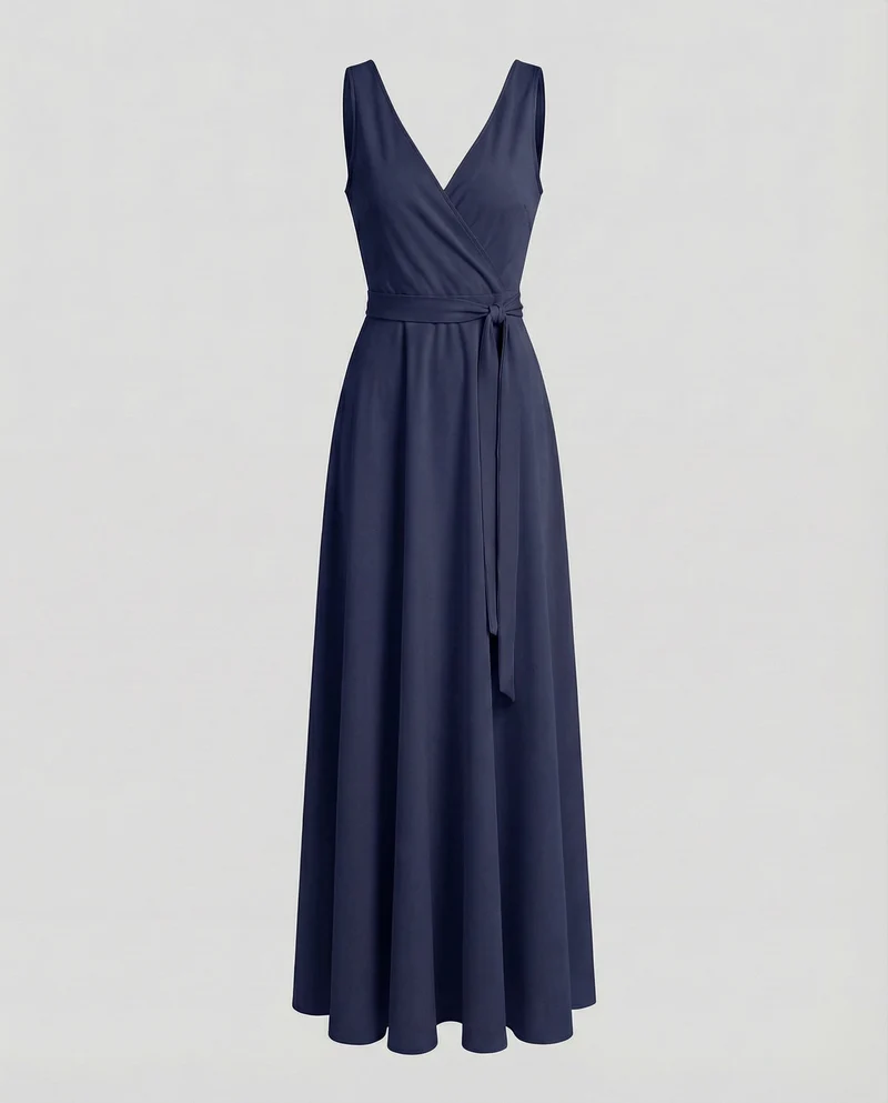 Damen Gala-Maxikleid mit Wickelfront