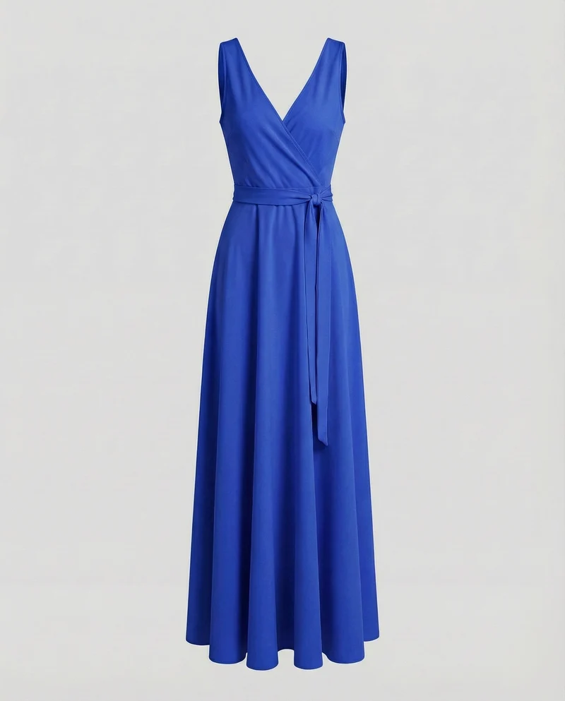 Damen Gala-Maxikleid mit Wickelfront