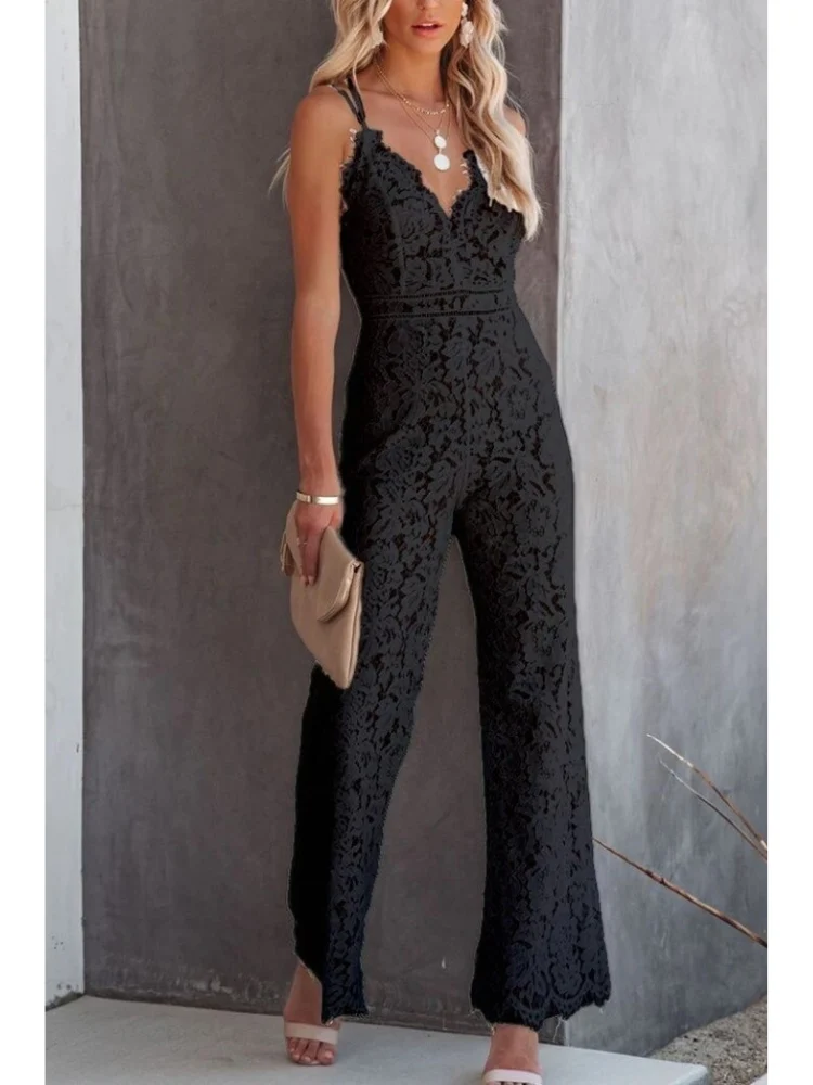 Eleganter Spitzen-Jumpsuit für Damen Luxuriös und Raffiniert