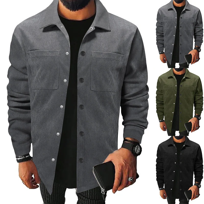 Herren Hochwertige Cordjacke mit praktischen Brusttaschen