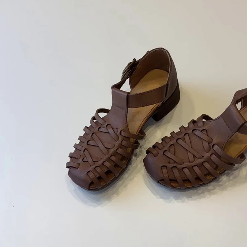 Damen Sandalen im trendigen Gitterdesign mit Blockabsatz Nord Taschen