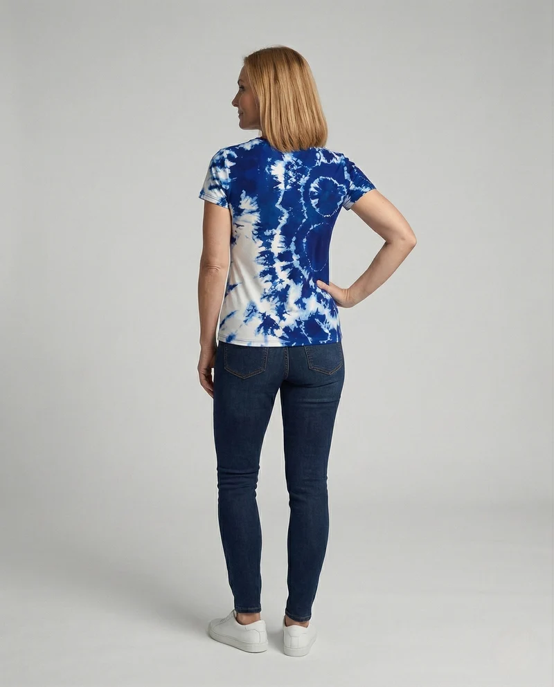 Printshirt Damen Pfauenmotiv Kurzarm