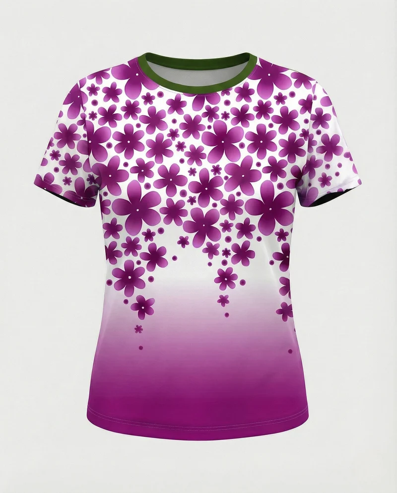 Printshirt Damen Pfauenmotiv Kurzarm