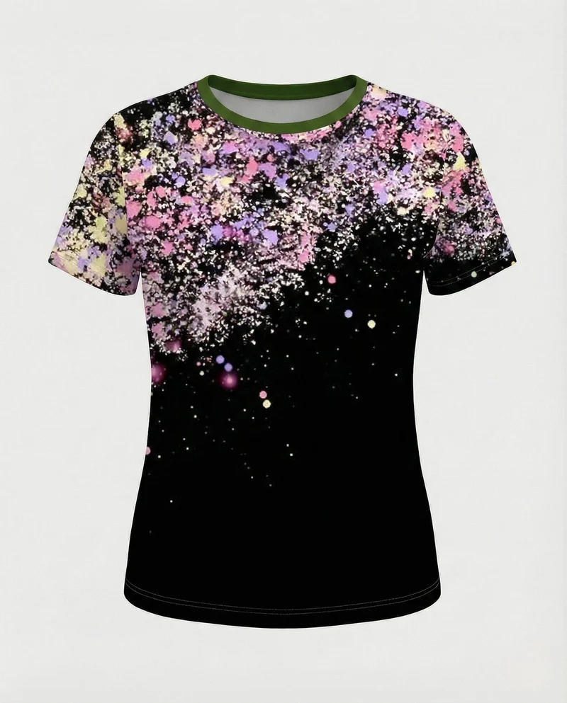 Printshirt Damen Pfauenmotiv Kurzarm