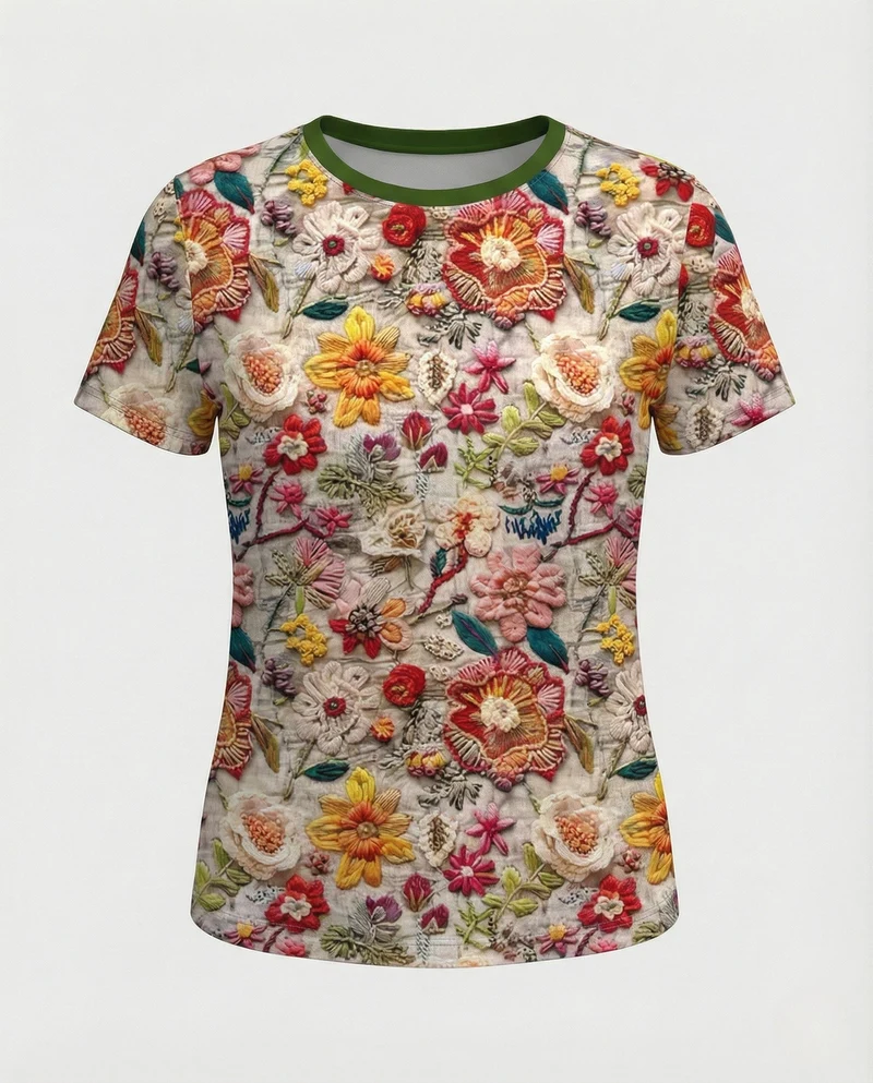 Printshirt Damen Pfauenmotiv Kurzarm