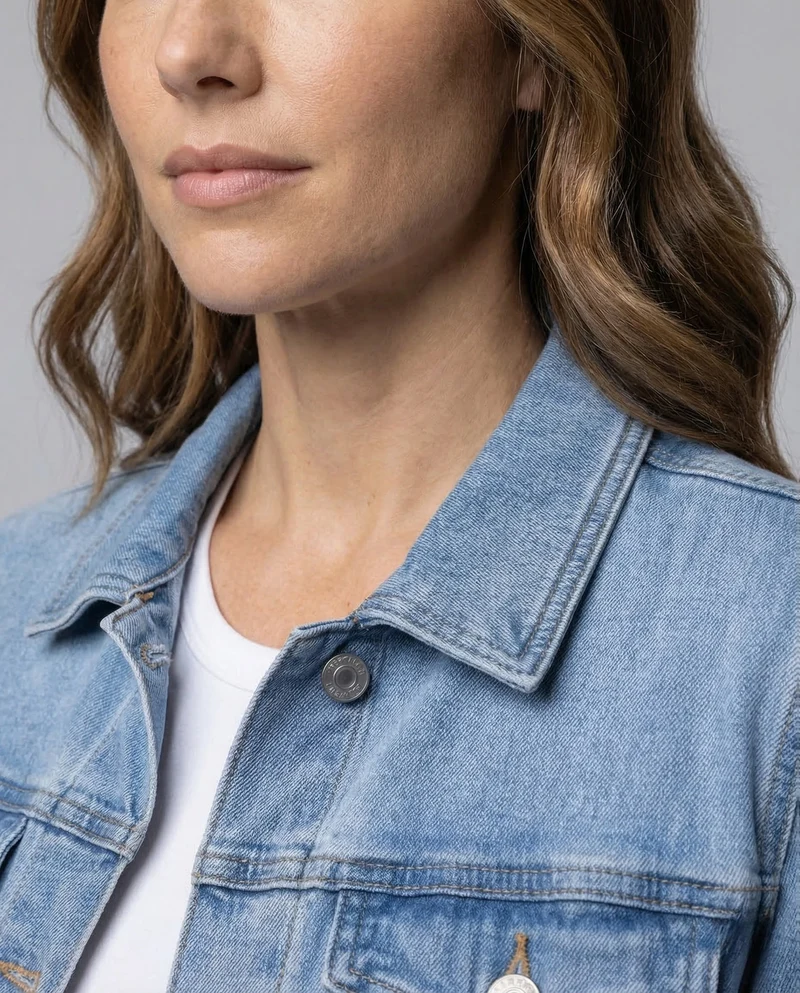 Damen Jeansjacke Kurz Tailliert