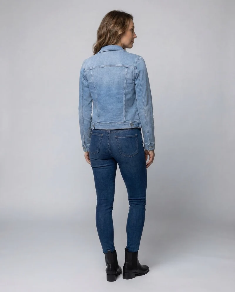 Damen Jeansjacke Kurz Tailliert