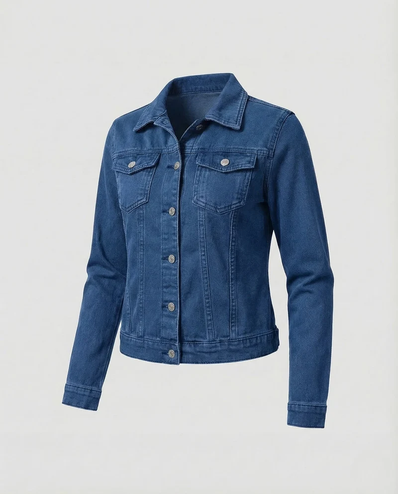 Damen Jeansjacke Kurz Tailliert