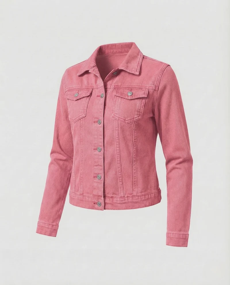 Damen Jeansjacke Kurz Tailliert