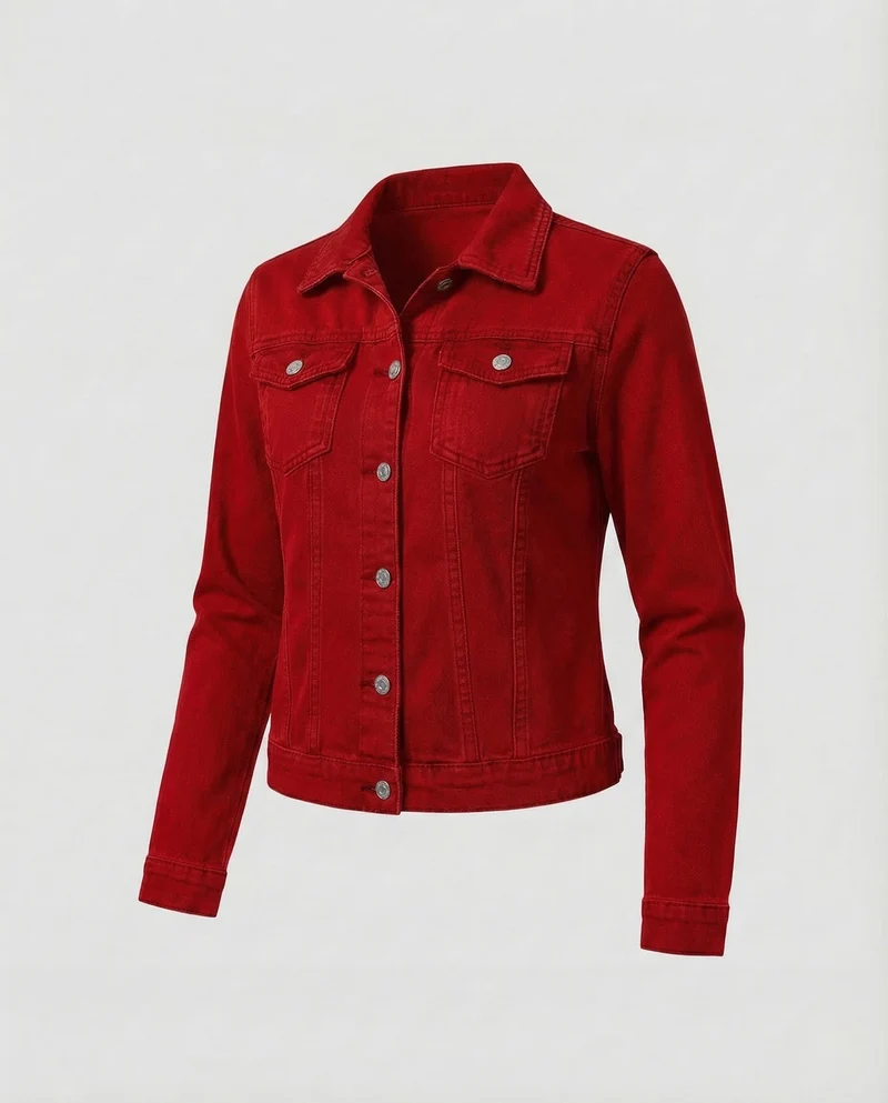 Damen Jeansjacke Kurz Tailliert