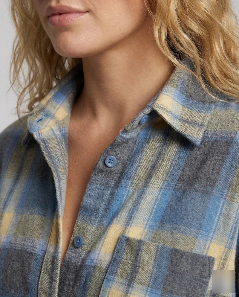 Damen Flanellhemd Karo Baumwolle