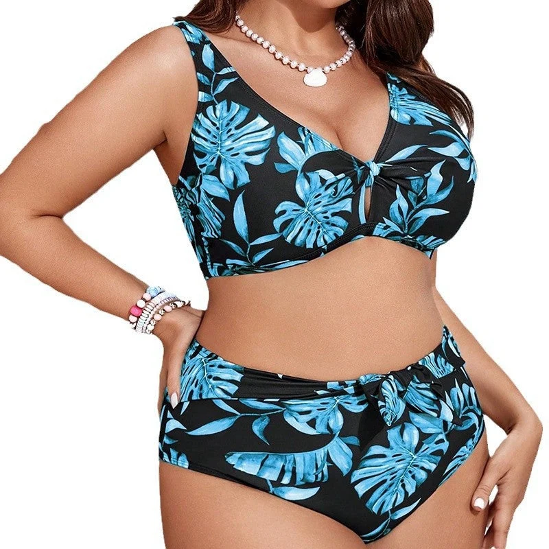 Damen Bikini-Set mit anpassbarem Top und hoher Taille