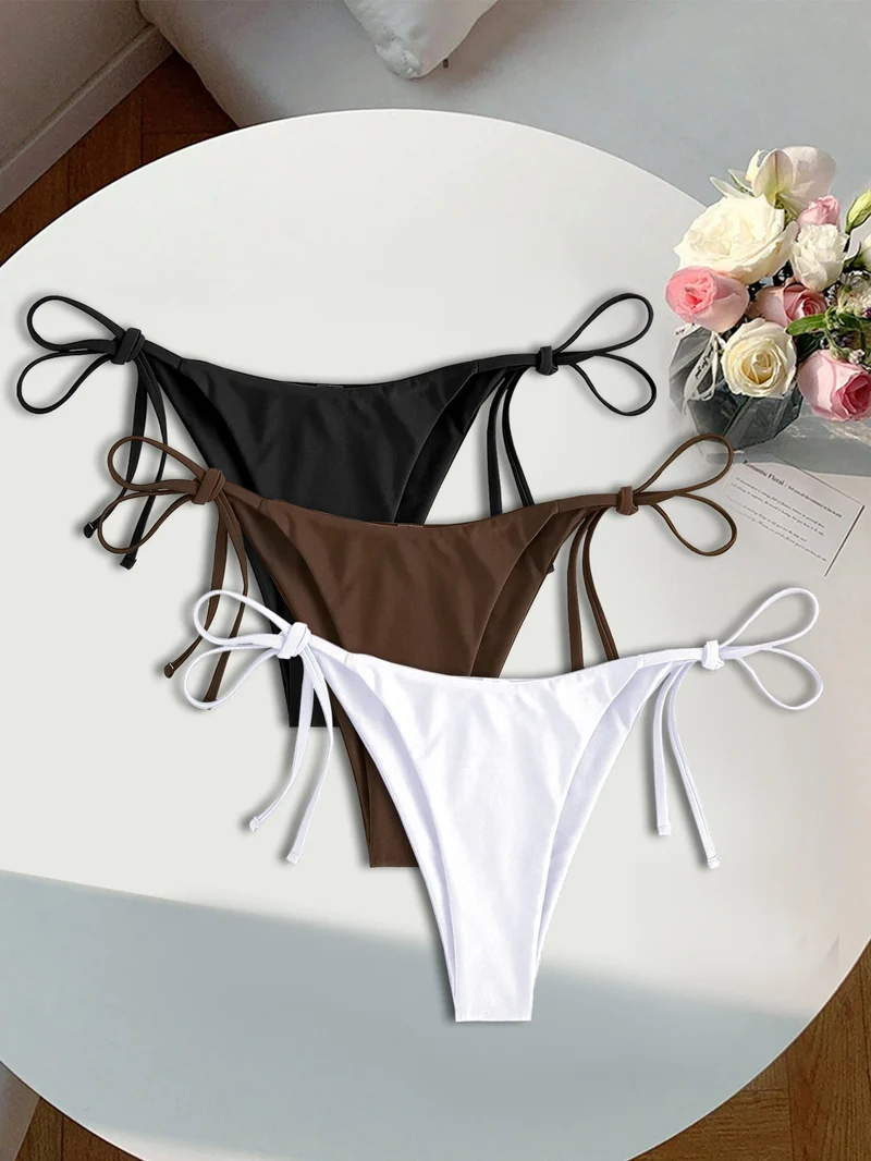 Damen Triangel-Bikini mit floralem Leopardenmuster und verstellbaren BindNord Taschenändern
