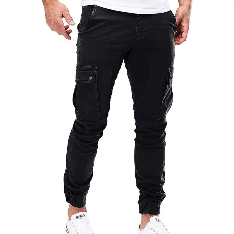 Herren Cargo-Hose mit elastischen Bündchen und multifunktionalen Taschen