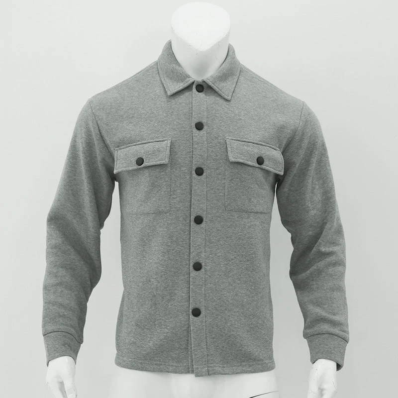 Herren lässige Hemdjacke mit praktischen Brusttaschen und strukturiertem Design