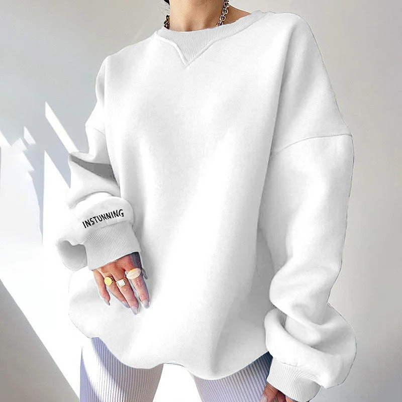Damen lässiger Oversized Sweatshirt mit Raglanärmeln und besonderen Detailnähten