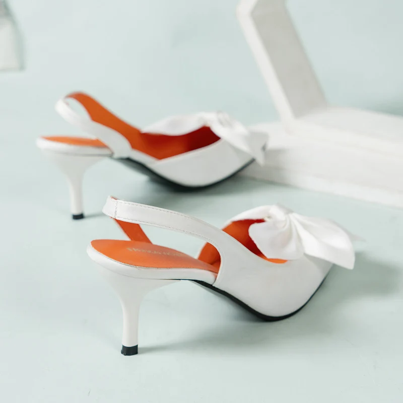 Damen Slingback Pumps mit eleganter Schleifen-Applikation