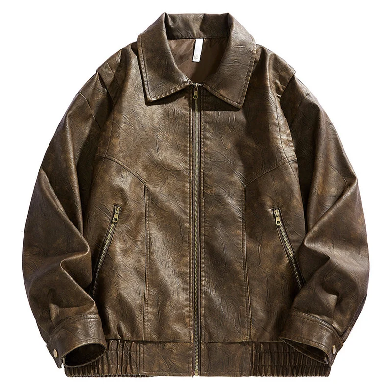 Herren kurz geschnittene jacke mit elastischem Bund und Taschen