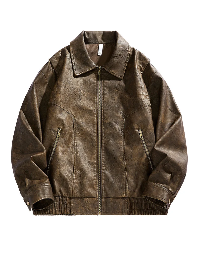 Herren kurz geschnittene jacke mit elastischem Bund und Taschen