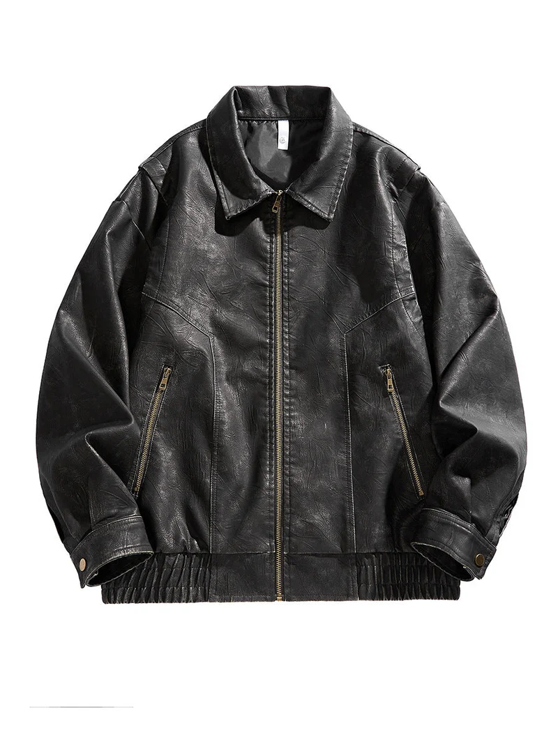 Herren kurz geschnittene jacke mit elastischem Bund und Taschen