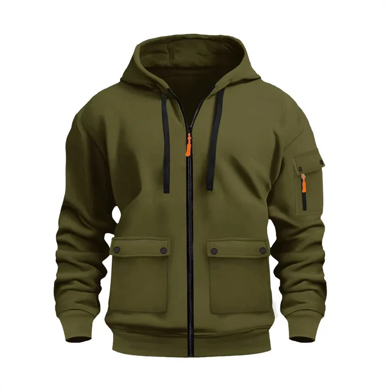 Herren funktionale Kapuzenjacke mit mehreren Taschen