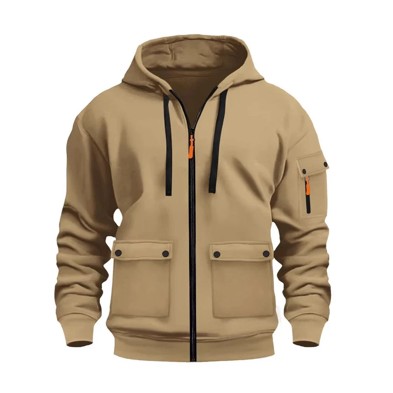 Herren funktionale Kapuzenjacke mit mehreren Taschen